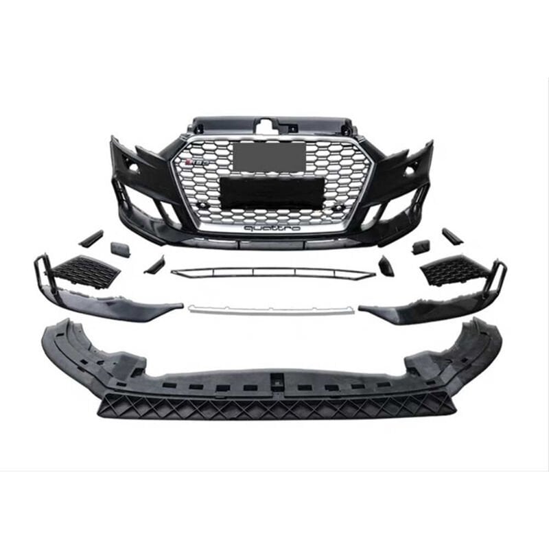 Audi A3 2016-2020 RS3 Uyumlu Yedek Parça Ön Tampon Panjur Seti Hatchback Makyajlı Kasa