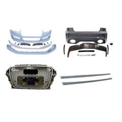 Audi A3 2013-2016 Rs3  Uyumlu Yedek Parça Body Kit (Sedan)- Ön Arka Tampon & Panjur & Marşpiyel (Egzoz Dahil)