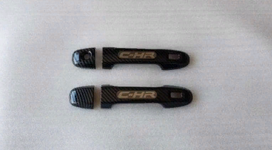 Toyota C-HR 2016-2019 Yazılı Dış Kapı Kolu Kaplama Smart Key Karbon