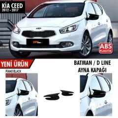 Kia Ceed 2012-2017 Uyumlu Yedek Parça Batman Yarasa Ayna Kapağı Sinyalli Piano Black