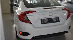 Honda Civic Uyumlu Yedek Parça FC5 2016-2020 İçin Uyumlu Orta Boy Işıklı Spoiler (Boyasız)