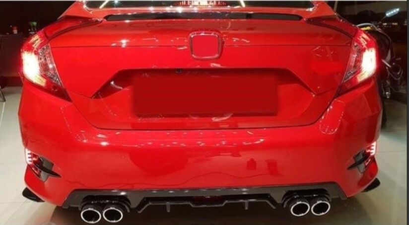 Honda Civic Uyumlu Yedek Parça FC5 2016-2020 İçin Uyumlu Difüzör 4 Egzoz Paiano Black