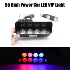 Araç İçi Vantuzlu Kırmızı Mavi Çakar Led Lamba 4 Ledli Yuvarlak Tasarım