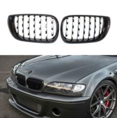 Bmw 3 Serisi 2002-2004 E46 İçin Uyumlu Yedek Parça Diamond Panjur (Böbrek) Piano Black Çerçeve
