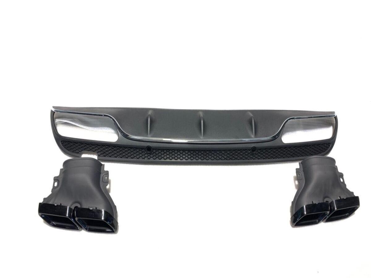 W205 C Serisi İçin Silver Difüzör & Egzoz Seti (Normal Sedan) Silver Egzoz İle