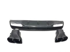 W205 C Serisi İçin Silver Difüzör & Egzoz Seti (Normal Sedan) Silver Egzoz İle