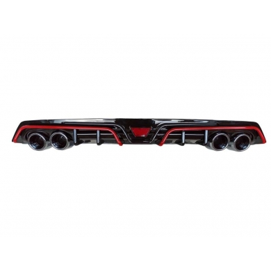 Honda Civic Fc5 2016-2020 Difüzör Piano Black Kırmızı Şeritli