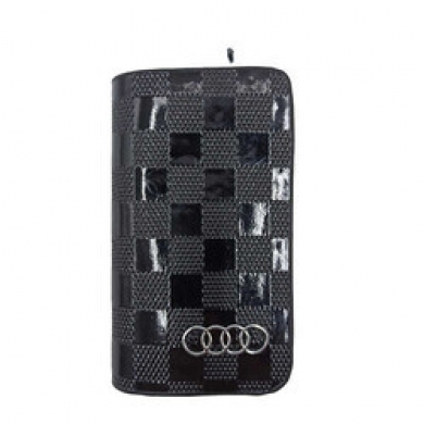 Audi Fermuarlı Parlak Deri Anahtar Kabı