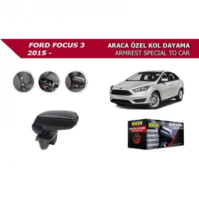 Niken Ford Focus 3 2015 Araca Özel Kol Dayama Siyah