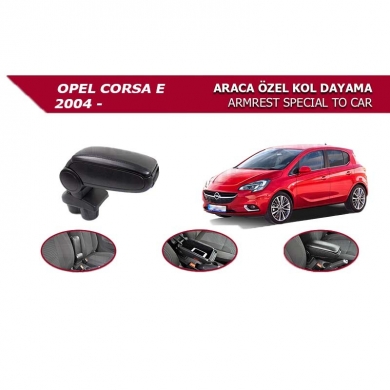 Niken Opel Corsa E 2014- Araca Özel Kol Dayama Siyah