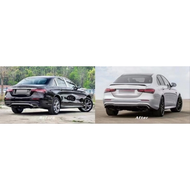 Mercedes Uyumlu W213 E Serisi İçin Uyumlu 2021+ E63 Difüzör Ve Siyah Egzoz Seti (Amg Sedan)