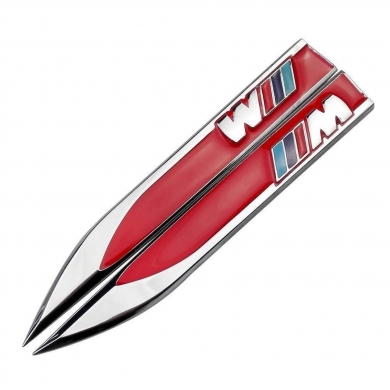 Bmw M Kırmızı Çamurluk Bıçağı Logo