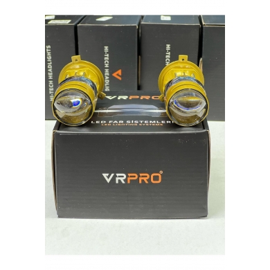 VRPRO H4 Lens Mercek Yüksek Işık Şimşek Etkili 12v Uyumlu 15000 Lümen 40W