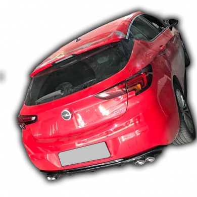 Opel Astra K Çift Egzoz Görünümlü Difüzör (Plastik)