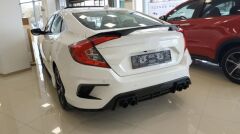 Honda Civic Fc5 Uyumlu Yedek Parça 2016-2020 Concept Model Arka Tampon Ek Piano Black Detaylı