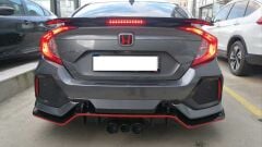 Honda Civic Fc5 Uyumlu Yedek Parça 2016-2020 Turbo SI Spoiler Işıklı (Boyasız)