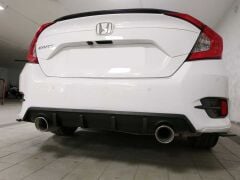 Honda Civic Fc5 Uyumlu Yedek Parça 2016-2020 Difüzör Çift Çıkış Mat Siyah