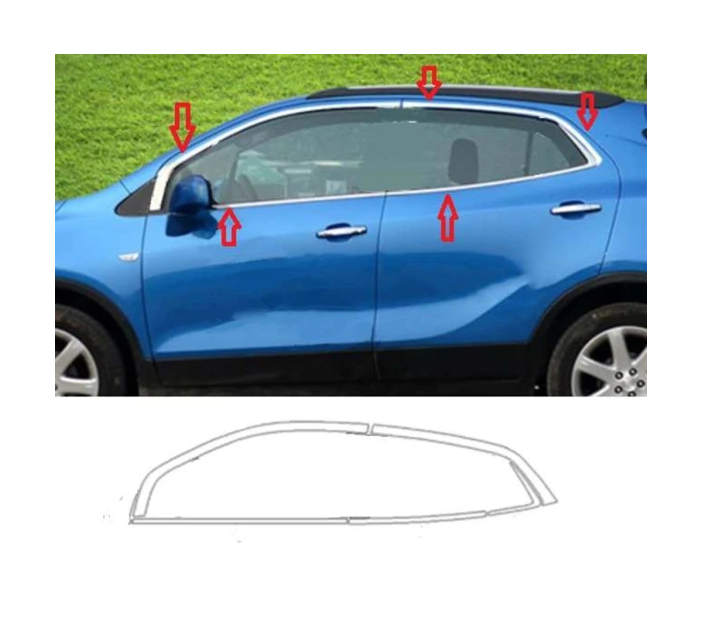 Opel Mokka 2012-2020 Uyumlu Yedek Parça Cam Çıtası Krom Parça