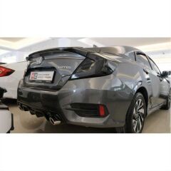 Honda Civic Fc5 Uyumlu Yedek Parça 2016-2020 Difüzör Çift Egzoz Karbon