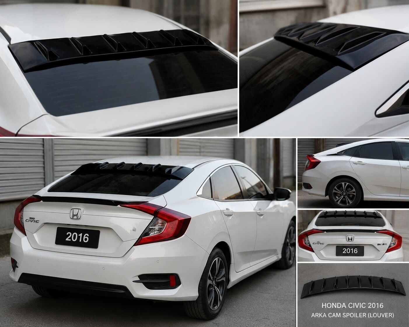 Honda Civic Fc5 Visör Cam Üstü Spoiler Piano Black