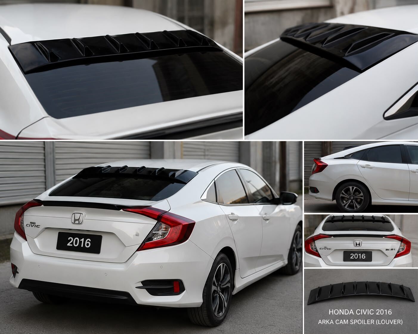 Honda Civic Fc5 Visör Cam Üstü Spoiler Piano Black