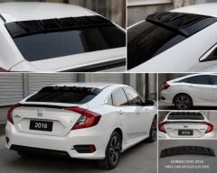 Honda Civic Fc5 Visör Cam Üstü Spoiler Piano Black