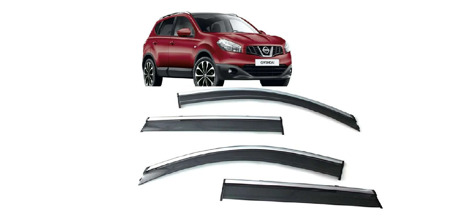 Nissan Qashqai 2006-2013 Uyumlu Yedek Parça Kromlu Cam Rüzgarlığı