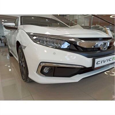 Honda Civic Fc5 2019-2021 Uyumlu Yedek Parça Ön Sis Kaşı Kaplaması Nikelaj (makyajlı Kasa)