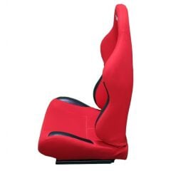 Sparco Yanları Deri Kırmızı Ayarlanabilir Spor Yarış Koltuğu