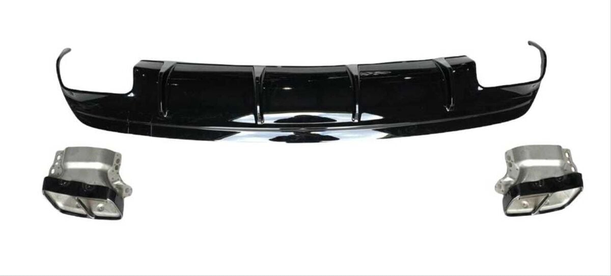 Mercedes W176 12-15 A45 Uyumlu Yedek Parça Difüzör Egzoz Seti Amg Siyah Egzoz