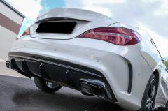 Mercedes W176 12-15 A45 Uyumlu Yedek Parça Difüzör Egzoz Seti Amg Siyah Egzoz