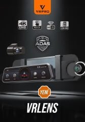 VRLens 2 Kameralı 10'' Touch Screen-Adas+Bsd-4k+2k-Loop Recording-Wifi-G Sensor