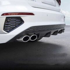 Audi A3 Sedan  Uyumlu Yedek Parça Difüzör 2021+ Sağ Sol Çift Çıkış Piano Black