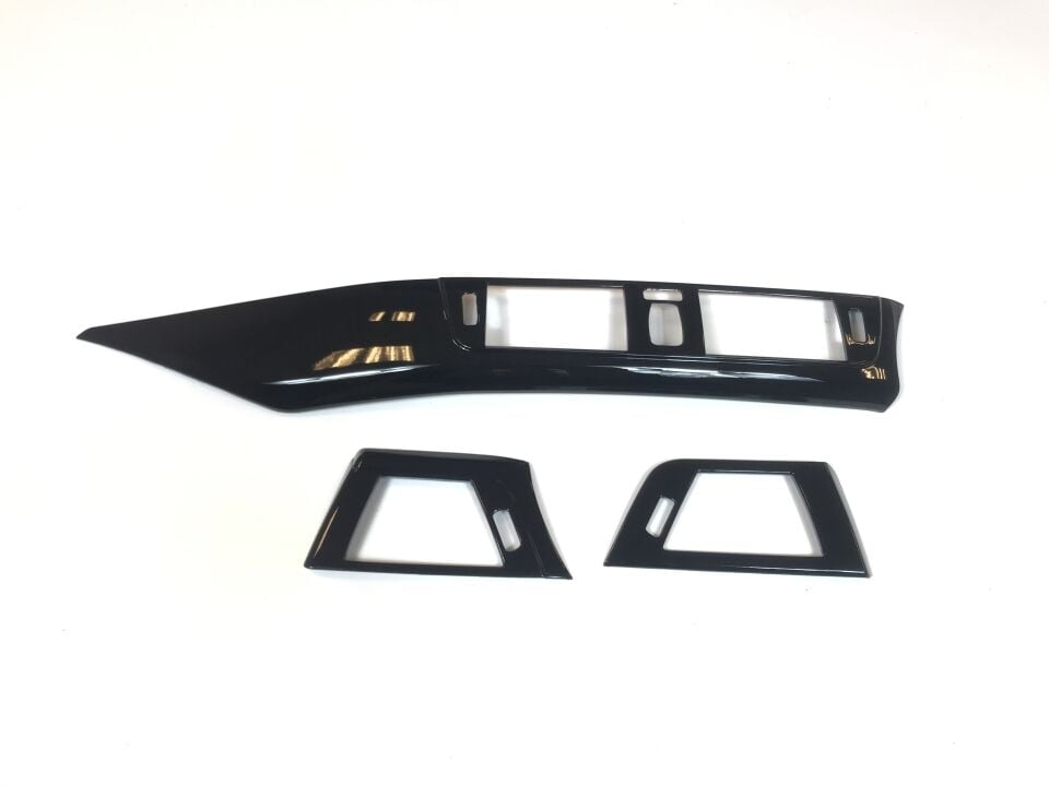 Bmw 3 Serisi F30 Uyumlu Yedek Parça Göğüslük Ve Menfez Kaplama Seti - Piano Black