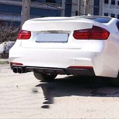 BMW 3 Serisi F30 2012-2018 Uyumlu Yedek Parça M Difüzör Sol Tek Çıkış Kalın - Piano Black