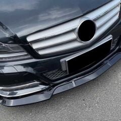Mercedes W204 2007-2014 C Serisi Uyumlu Yedek Parça Ön Lip Brabus- Pıano Black (Parlak Siyah) (AMG)