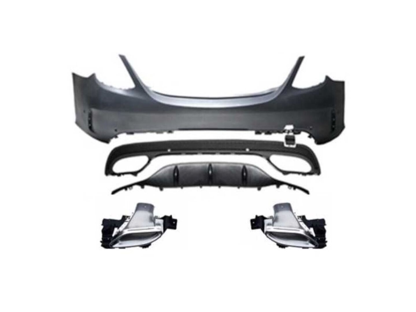 Mercedes W205 C Serisi Uyumlu Yedek Parça Makyajlı Amg Görünüm Arka Tampon & Egzoz