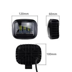 Dikdörtgen Off Road Spot Sis Lambası 3 Led Siyah Çerçeveli