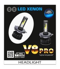 V8Pro H9 Led Xenon Beyaz 12V / 50W / 8000 Lumens