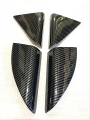 Hyundaı Tucson Için Uyumlu 2015-2018 Kapı Cam Kenar Kaplama Seti-Karbon