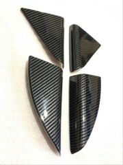 Hyundaı Tucson Için Uyumlu 2015-2018 Kapı Cam Kenar Kaplama Seti-Karbon