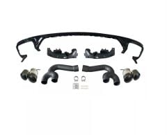 Audi Q8 2019 + İçin Uyumlu Yedek Parça SQ8 Difüzör & Siyah Egzoz Seti (s-lıne ve sq8 uyumlu)