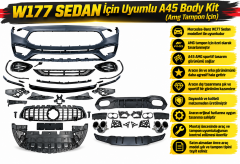 W177 Sedan İçin Uyumlu A45 Body Kit (Amg Tampon İçin)