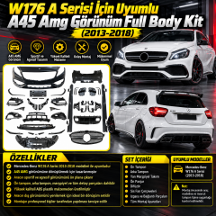 W176 A Serisi İçin Uyumlu A45 Amg Görünüm Full Body Kit (2013-2018)