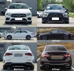 W177 2018+ A Serisi Sedan İçin Uyumlu A45 Body Kit (Arka Tamponlu Set)