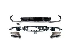 Mercedes Uyumlu W213 E Serisi İçin Uyumlu Yedek Parça 2021+ E63 Difüzör Ve Siyah Egzoz Seti (Amg Sedan)