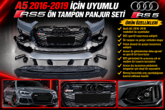 A5 2016-2019 İçin Uyumlu RS5 Ön Tampon Panjur Seti