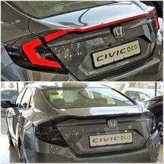 Honda Civic Fc5 Uyumlu Yedek Parça 2016-2021 Hareketli Sinyalli Led Stop Ve Spoiler Takımı Smoke