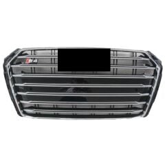 Audi A4 S4 2017-2019 Uyumlu Yedek Parça Kromlu Siyah Panjur