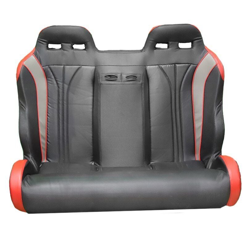 İkili Ultra Konforlu Deri Siyah-Kırmızı Spor Yarış Koltuğu
